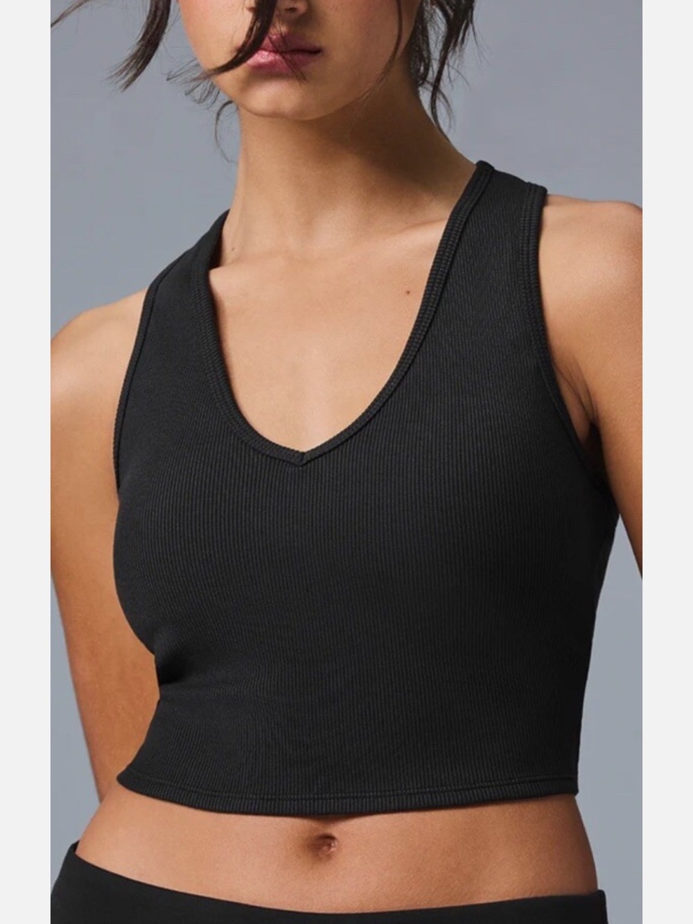The ALO Yoga Goddess Ribbed Cropped Racerback Tank